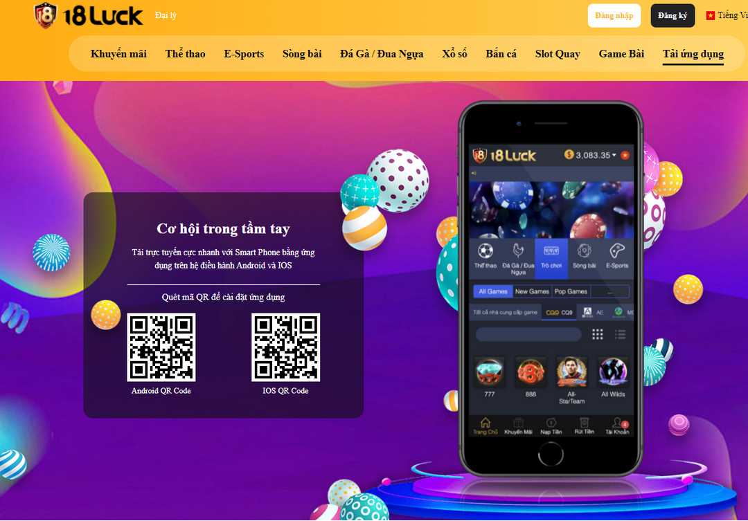 App 18luck giúp bạn cá cược tiện lợi mọi lúc mọi nơi