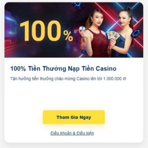 Sbotop - 100% tiền thưởng nạp tiền casino