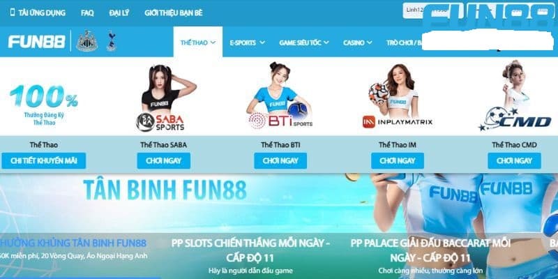 Fun88 sport cập nhật hàng nghìn trận đấu từ 5 nhà game nổi tiếng